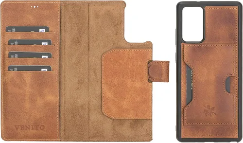 Miniatura 15 de Venito Florence - Funda de piel compatible con Samsung Galaxy S9, extra segura con bloqueo RFID, cartera desmontable para teléfono (gris decolorado)