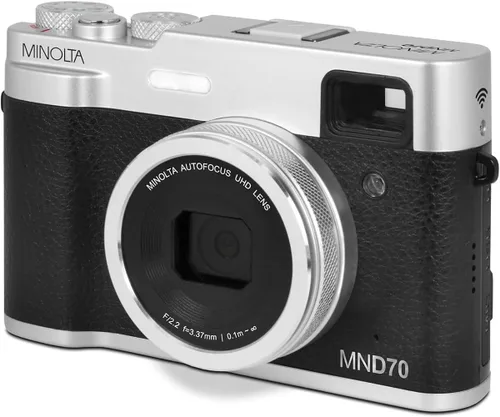 Miniatura 4 de Minolta Cámara digital retro – 48 megapíxeles con enfoque automático compacto y video ultra HD de 5K, lente selfie trasera, zoom 16x, WiFi, pantalla