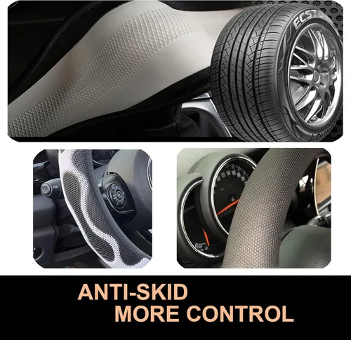 Miniatura 5 de PINCTROT Comfy Grip - Funda para volante, diseño antideslizante, universal de 14.5-15 pulgadas (blanco silicona)