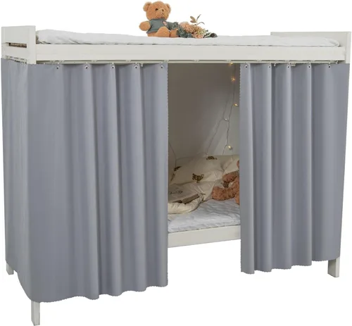 Miniatura 21 de Cortinas Opacas de Servicio Pesado para Litera Inferior, Toldo de Privacidad Tamaño Twin para Casa/Dormitorio Universitario, 1 Panel, Beige