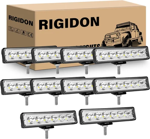 Miniatura 9 de RIGIDON 4 luces antiniebla LED de 18 W, mini spot LED luz de trabajo de una sola fila conducción todoterreno para camioneta ATV UTV 4X4WD carretilla