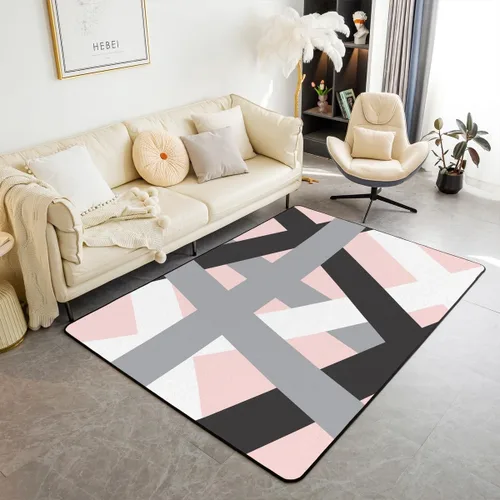 Miniatura 41 de jejeloiu Alfombra de decoración de mármol negro y dorado, alfombra para sala de estar, dormitorio, para niños, niñas, adolescentes, decoración