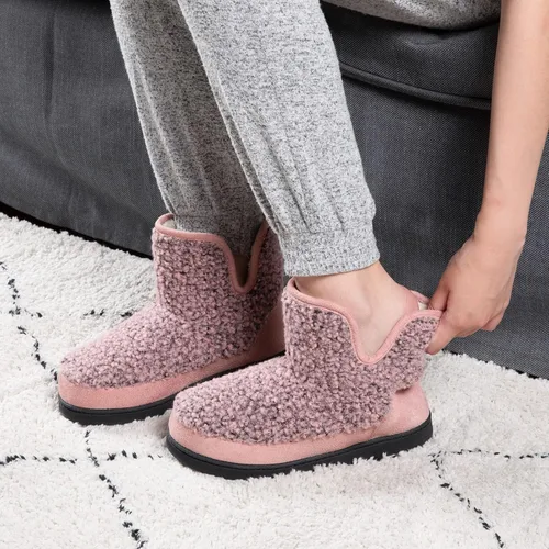 Miniatura 6 de RockDove - Pantuflas estilo botín de forro polar con espuma viscoelástica y suela de goma para mujer