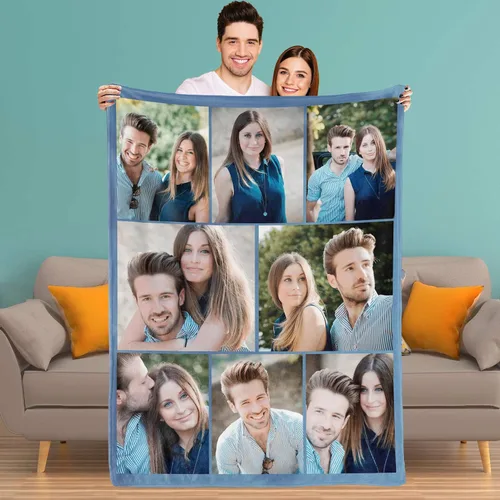 Miniatura 10 de Youltar Manta personalizada con fotos de texto, mantas personalizadas con imágenes para novia, parejas, marido, esposa, boda, utilizada como regalo
