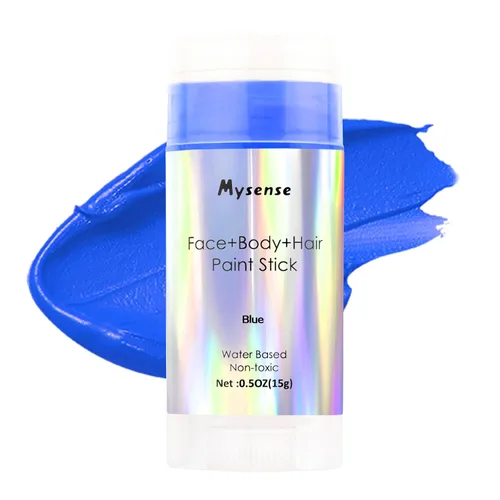 Miniatura 15 de Mysense Pintura en barra para el cabello facial y corporal morado pastel, a base de agua, lavable y temporal, pintura corporal crema no tóxica