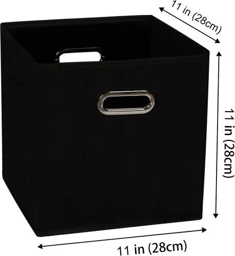 Miniatura 2 de Yunkeeeper - Contenedores de almacenamiento, cubos organizadores de tela con asa, cubos plegables para almacenamiento de tela o accesorios, 11 x 11