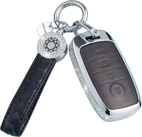 Miniatura 18 de Funda para llavero compatible con Volvo, cuero negro con cristal de protección de 360 grados para XC90, XC60, XC40, S60, S90, V60, V90, Polestar 1