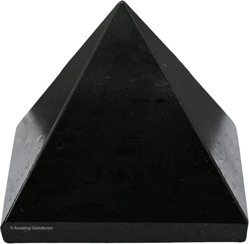Miniatura 4 de Piedras curativas de pirámide de cristal de turmalina negra de Amazing Gemstone - Figurina de gran pirámide de 2" de piedra natural para meditación