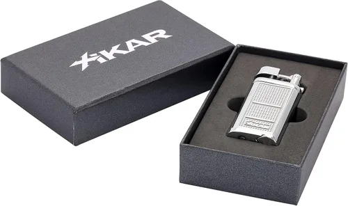 Miniatura 7 de Xikar Encendedor de tubería de tubería, sistema de encendido de pedernal reemplazable, tapa de encendido con bisagras, recargable, plateado