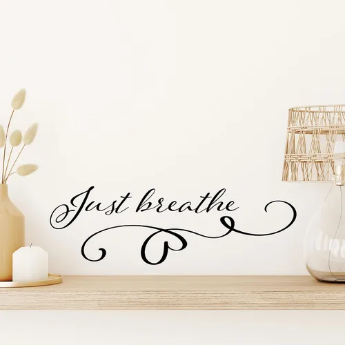 Miniatura 2 de Just Breathe - Calcomanía de vinilo para pared, palabras con frases, spa, masaje, relajación, baño, belleza, decoración de dormitorio, calcomanías