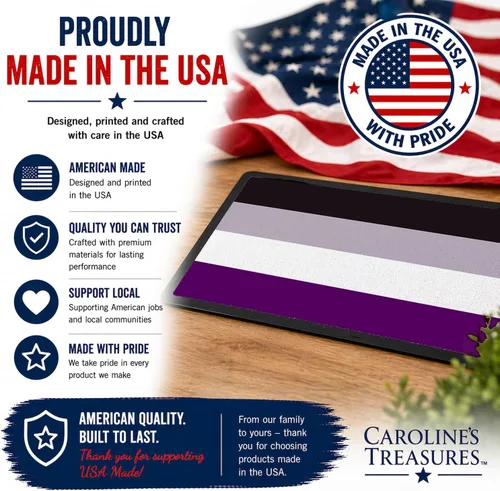 Miniatura 6 de Caroline's Treasures CK8009MAT - Tapete de orgullo asexual de 18 x 27 pulgadas, para interiores y exteriores, para entrada, antideslizante, lavable