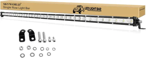 Miniatura 12 de SKYWORLD 2 X 4 Pulgadas 15W Barra de Luz LED de Una Sola Fila de Bajo Perfil Ultra Delgada, Mini Foco, Luces de Conducción Todoterreno, Luces LED