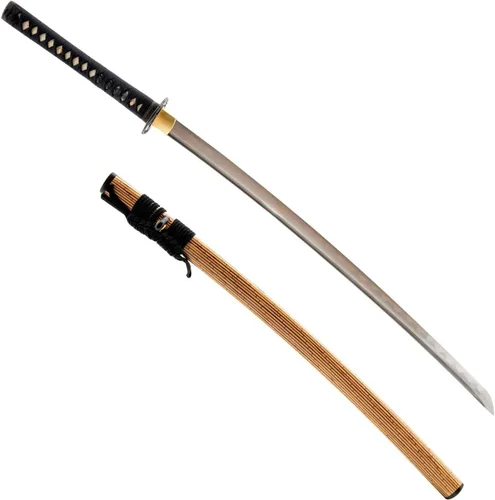 Miniatura 28 de HMS Samurai Katana Sword, Practical, Hand Forged, 1045 Carbon Steel, Heat Tempered/Clay Tempered, Full Tang, Sharp, Scabbard Blanco-dragón-951A