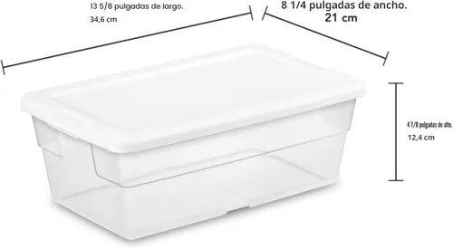 Miniatura 3 de Sterilite - Paquete de 12 cajas de almacenamiento apilables con tapas a presión; contenedor organizador de plástico resistente para armario, baño