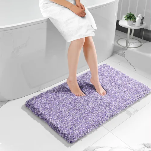 Miniatura 109 de Yimobra Alfombra de baño de felpa esponjosa, súper lanuda suave, cómoda, antideslizante, absorbente de agua, alfombra de baño de microfibra que se