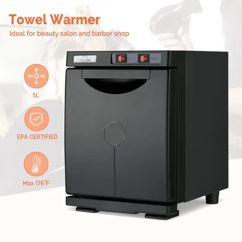 Miniatura 3 de Calentador de toallas calientes, gabinete profesional de toallas calientes, calentadores de toallas de spa 2 en 1 para tratamientos faciales, 5 l.