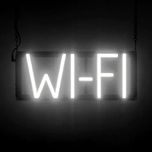 Miniatura 22 de SpellBrite Letrero WI-FI Letrero relacionado con café con aspecto de neón, fuente de luz LED azul 15.4 x 6.3 pulgadas