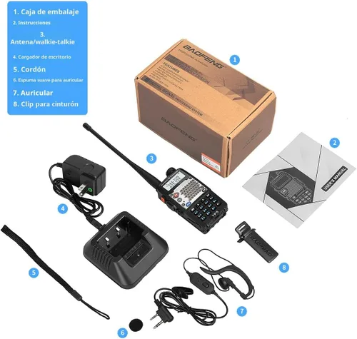 Miniatura 7 de BAOFENG Radioaficionado UV-5R versión mejorada de 8 W, UV5R de 2ª generación (versión de actualización UV5R) 1 paquete