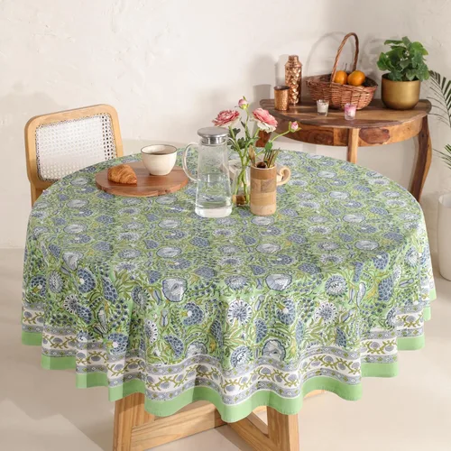 Miniatura 67 de Funda de mesa impresa a mano con diseño exquisito, tela de algodón premium, perfecta para comedor y decoración, mantel de mesa
