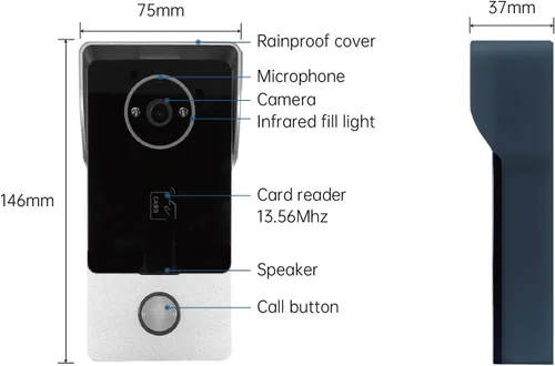 Miniatura 3 de Sistema de intercomunicación de timbre de video inteligente con bloqueo magnético de 600 libras, monitor Wi-Fi con pantalla táctil de 7 pulgadas