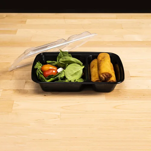 Miniatura 7 de TIYA - Contenedores de comida a granel de 32 onzas, paquete de 150 con tapas, cajas de plástico con compartimentos para llevar, reutilizables, aptos
