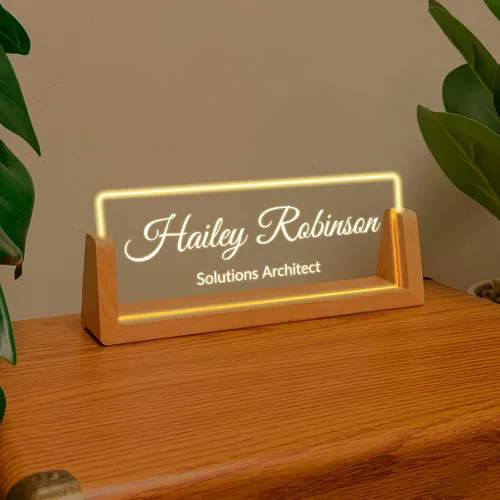 Miniatura 2 de Placa de Nombre Personalizada para Escritorio - Regalo de Negocio - Regalo de Oficina para Compañero de Trabajo, Jefe o Gerente - Placa de Nombre