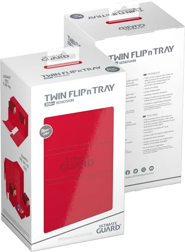 Miniatura 8 de Ultimate Guard Twin Flip'n'Tray 200+, estuche para mazo para 200 tarjetas TCG de doble manga + bandeja de dados, color rojo, cierre magnético