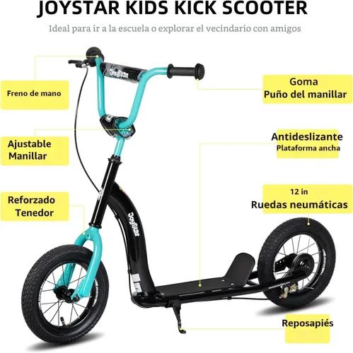 Miniatura 6 de JOYSTAR Patinete para niños de 5 años o más, adolescentes y jóvenes, scooter ligero para niños con manubrio ajustable, scooter de 2 ruedas