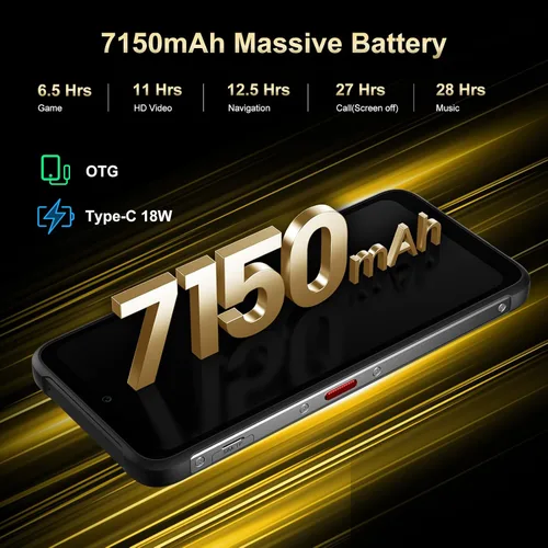 Miniatura 5 de FOSSIBOT F112 Pro 5G Smartphone resistente desbloqueado, 24GB+256GB/1TB Android 14 Teléfono resistente, 7150mAh batería teléfono celular, pantalla
