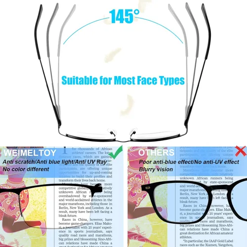 Miniatura 5 de Paquete de 3 lentes de lectura con bloqueo de luz azul para hombres, elegantes lectores de computadora de metal de medio marco, anteojos ligeros