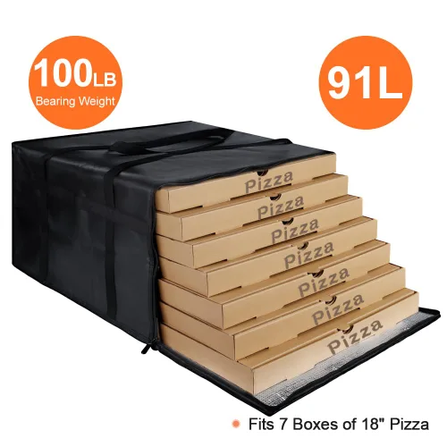 Miniatura 4 de Bolsa de entrega de pizza aislada para llevar caliente, 20 x 20 x 14 pulgadas, bolsa térmica de alimentos para catering/conductores, calentadores