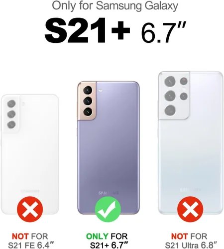 Miniatura 2 de SURITCH Funda transparente para Samsung Galaxy S21+ Plus de 6.7 pulgadas, [protector de pantalla integrado] carcasa rígida protectora de cuerpo
