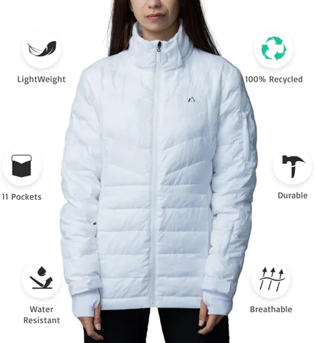 Miniatura 11 de Apricoat EcoDown Jacket - Chaqueta acolchada con capucha ligera y resistente al agua - Abrigo de invierno resistente al viento con aislamiento