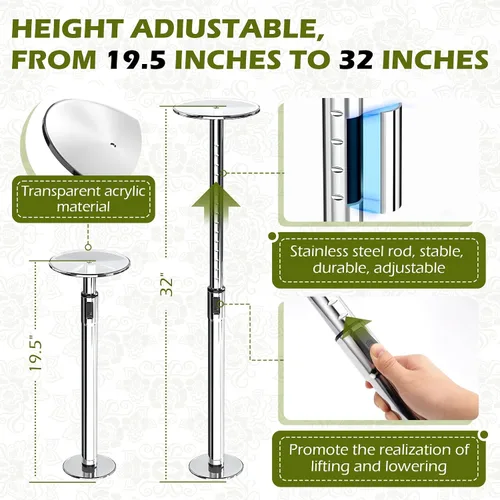 Miniatura 4 de Elevadores de plantas ajustables de 11 a 17 pulgadas para maceta interior, 1 juego de elevadores de plantas para macetas al aire libre, inserto