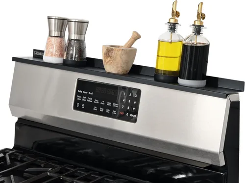 StoveShelf - Estante magnético de 30 pulgadas de largo en color negro para estufa de cocina - Solución de almacenamiento de cocina sin instalación -