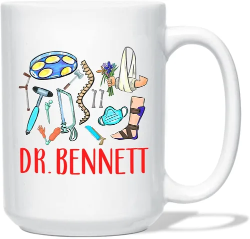 Miniatura 14 de Taza de café con nombre personalizada para hombres, mujeres, cirujano médico, taza de café blanca personalizada para cirujano ortopédico, taza