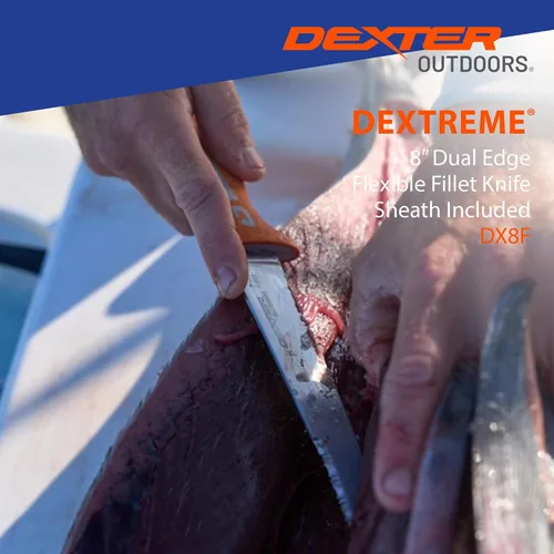 Miniatura 6 de Dexter Outdoors Dextreme Cuchillo flexible de filete de 8 pulgadas de doble filo Incluye funda