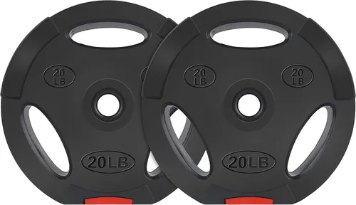 Miniatura 8 de Signature Fitness Vinyl Standard Plate Weight Plate for Strength Training and Weightlifting, Multiple Sizes