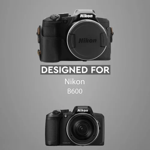 Miniatura 5 de MegaGear Funda de cuero para cámara puede usarse con Nikon Coolpix B600