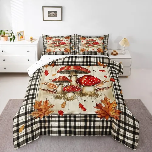 Miniatura 12 de Juego de edredón de calabaza de otoño tamaño individual para niños y niñas, juego de ropa de cama para niños, mujeres y hombres, ultra suave