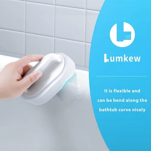 Miniatura 2 de Lumkew Limpiador de bañera con asa, almohadilla de limpieza antiarañazos, limpiador de jabón para bañera, removedor de espuma para ducha, azulejos