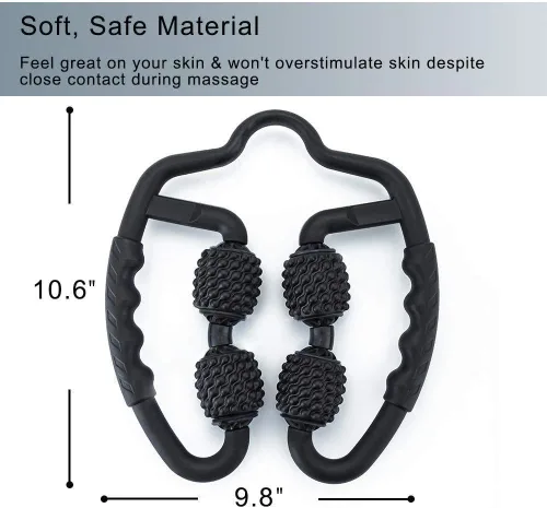 Miniatura 6 de Masajeador muscular de rodillo de espuma de 4 ruedas para piernas, cuello, mano, brazo, punto de activación, masajeador de relajación muscular