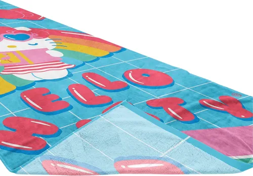 Miniatura 5 de Jay Franco Hello Kitty Rainbow - Toalla de playa para piscina y baño, súper suave y absorbente, 100% algodón, mide 28 x 58 pulgadas