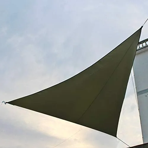 Miniatura 2 de Toldo triangular de 13 x 13 x 13 pies con cuerda, impermeable, bloqueo UV, para patio, instalaciones y actividades al aire libre