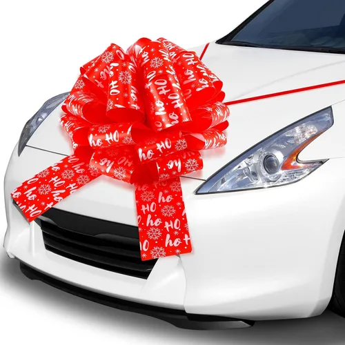 Miniatura 8 de Waydress Lazo grande para automóvil gigante de 20 pulgadas, lazo rojo grande de Navidad para envolver regalos, casas nuevas, gran presente