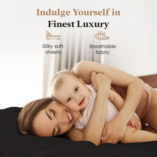 Miniatura 4 de Good Sleep Bedding Sábana Bajera Ajustable Tamaño King Solamente – Sábana bajera suave y transpirable tamaño King de 1000 hilos tamaño King
