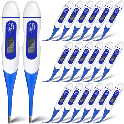 Miniatura 8 de TrelaCo Termómetro oral digital para adultos, 6 unidades, para fiebre, cuerpo basal, lectura rápida, punta flexible para la medición de temperatura
