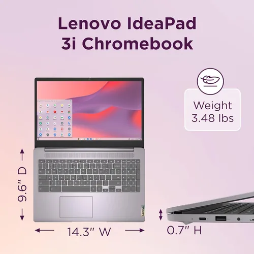 Miniatura 3 de Lenovo Ideapad 3 Chromebook 15 (15.6 pulgadas FHD anti-alare, 4 GB de RAM, 128 GB de almacenamiento (64 GB eMMC + tarjeta SD IST de 64 GB), Intel