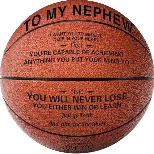 Miniatura 11 de KAAYEE Baloncesto grabado para nieto, baloncesto grabado para hijo de parte de mamá papá, regalos de baloncesto personalizados de 29.5 pulgadas