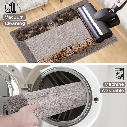 Miniatura 4 de Indoor Door Mat 20" x 32", Washable Kitchen Rug, Non Slip Entryway Rug for Floor, Absorbent Entrance Throw Rug for Laundry, Bathroom, Door